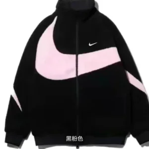 Nike Black Pink Furry Jacket: Cozy
