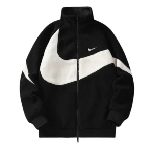 Nike Furry Jacket in Black White: Trendy for
