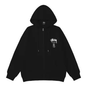 Stussy Black Zip up Hoodie: Urban Style