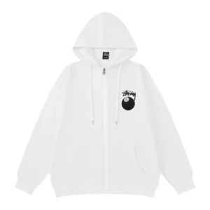 Stussy Billiard inspired White Hoodie: Urban