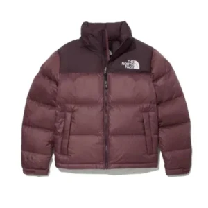 The North Face Burgundy Puffer Jacket: Cozy