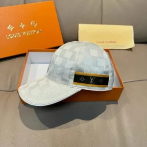 Louis Vuitton Light Gray Checkered Hat: A