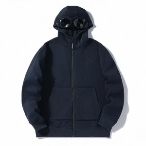 CP Company Navy Street Style Hooded Zip Up