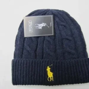 Polo Navy Blue Knit Hat: Iconic and cozy