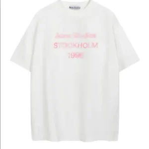 Acne Studios White Graphic T Shirt: Retro