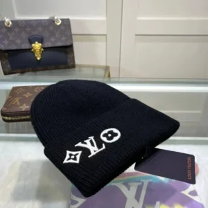 Louis Vuitton Black Knit Hat: Iconic