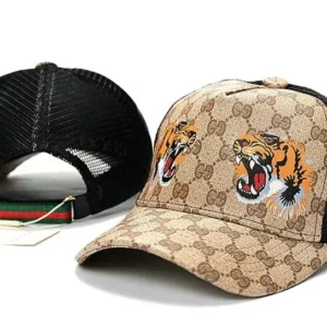 Gucci Beige Black Hat: Luxury GG Patterned