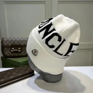 Moncler White Beanie: Stylish and Cozy