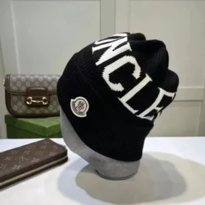 Moncler Black White Knitted Beanie: Chic