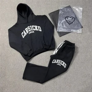 Carsicko Black Hoodie & Jogger Set: Urban