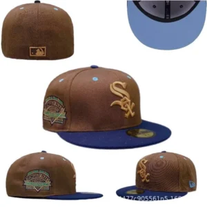 New Era Brown Blue Sox Cap Embroidered Team