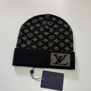 Louis Vuitton Black Beanie: Chic Design