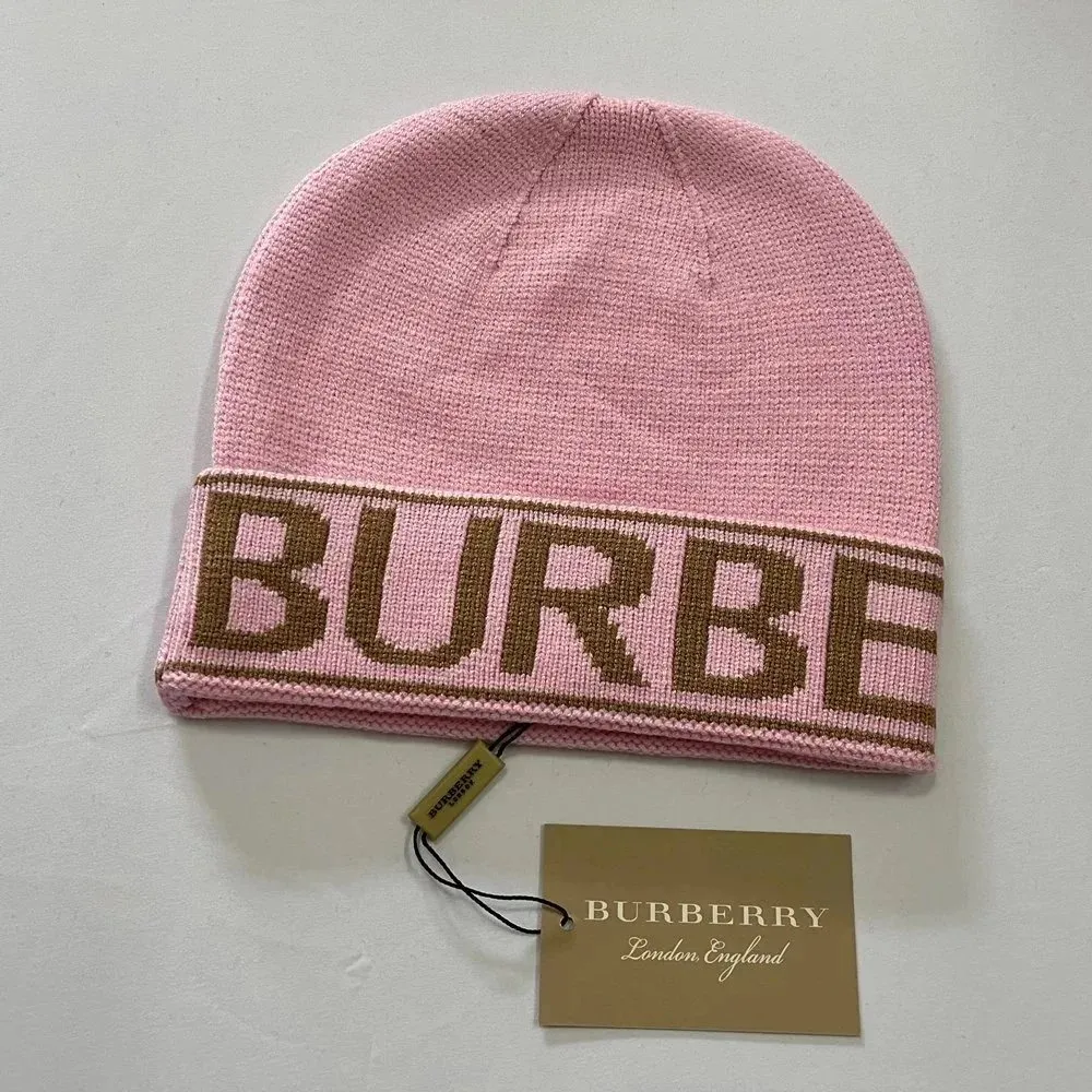 Burberry Pink Hat Branded and Trendy Winter