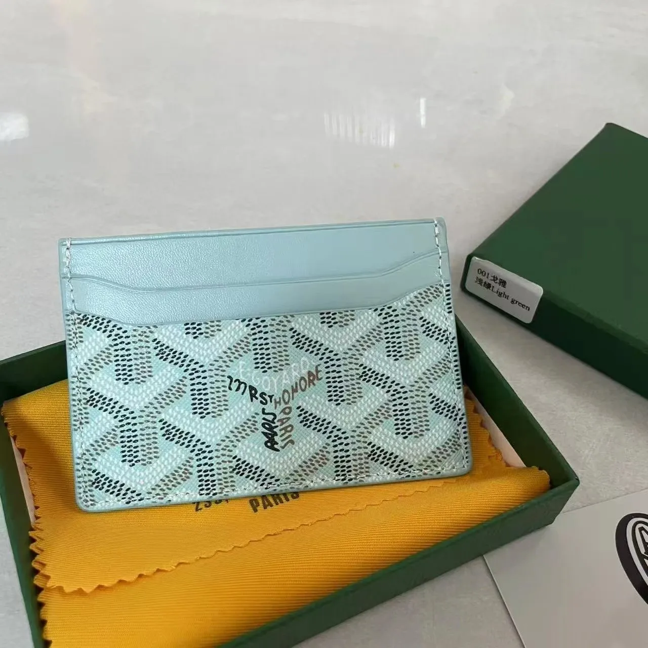 Goyard Light Green Cardholder: Parisian