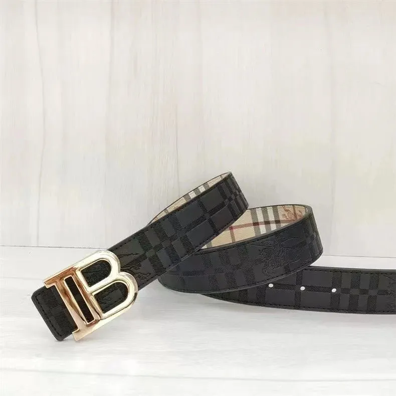 Burberry Black Belt: Iconic Plaid & Gold