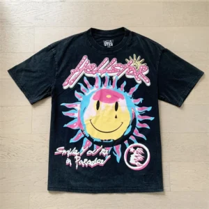 HELL STAR Black Tee: Colorful Smile Design