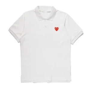 CDG Play White Polo: Chic