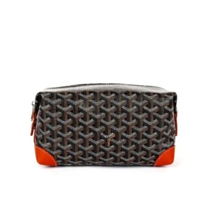 Goyard Brown Orange Toiletry Bag: Stylish