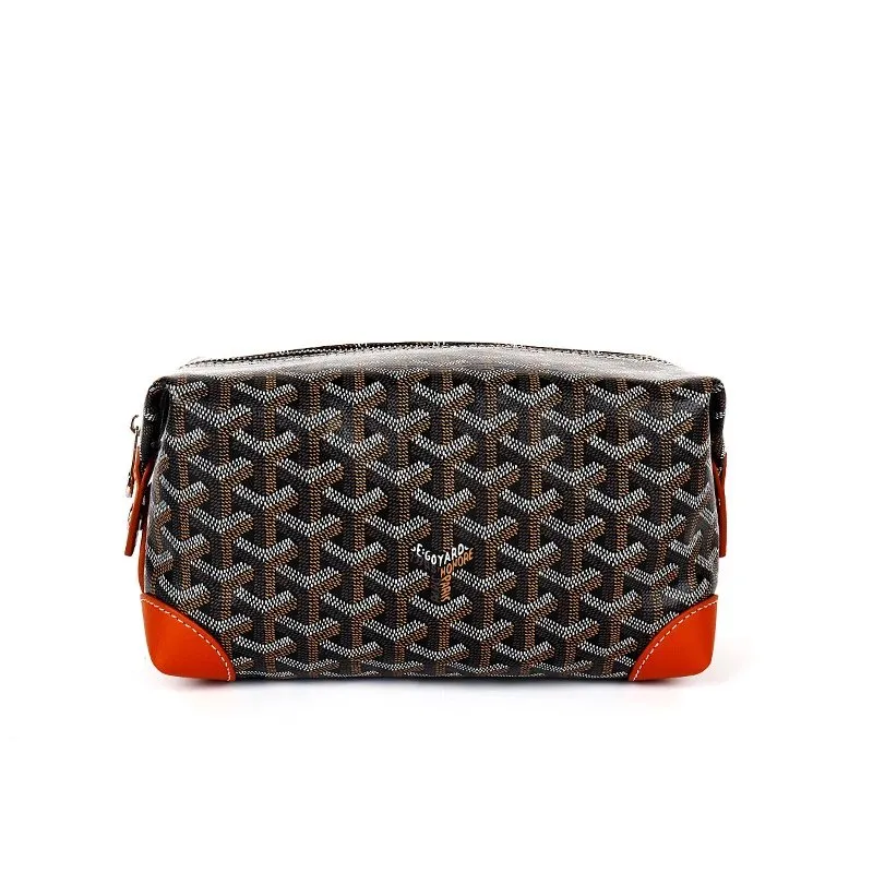 Goyard Brown Orange Toiletry Bag: Stylish