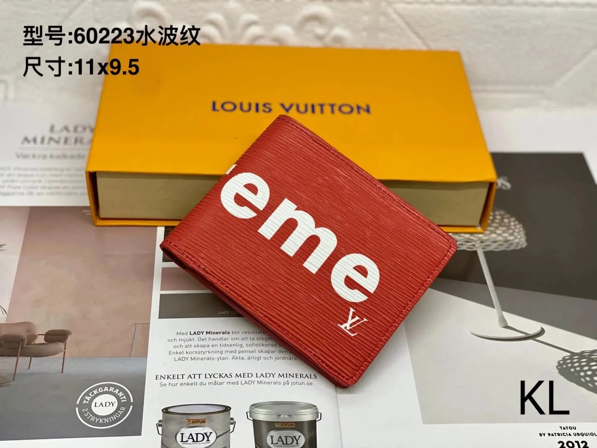 Louis Vuitton 60223 Red Wallet Unique Water