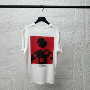 CP Company White T Shirt: Bold Graphic