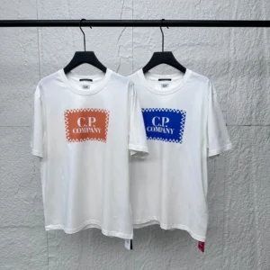 CP Company White Tees with Blue Emblem
