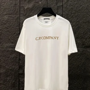 C.P COMPANY White Tee: Embossed Logo