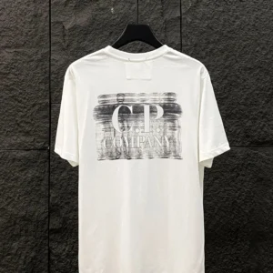 CP Company White T Shirt: Cool Graphic