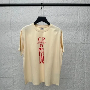CP Company Beige Graphic T Shirt: Retro
