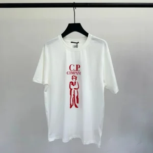 CP Company White Graphic T Shirt: Chic
