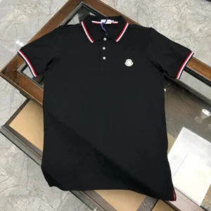 Moncler Black Polo Shirt: Iconic Emblem