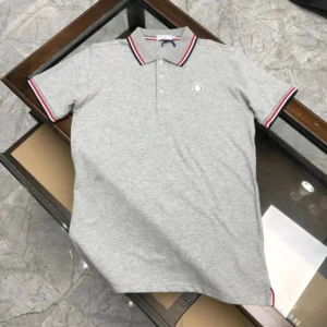 Moncler Light Gray Polo Shirt: Stylish