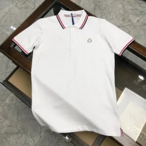Moncler White Polo Shirt: Iconic Logo