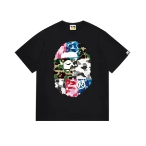 A Bathing Ape Black Graphic T shirt, Iconic