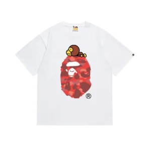 BAPE White Graphic T shirt, Urban Style with