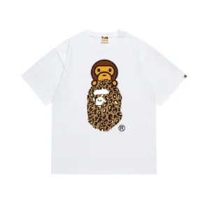 BAPE White Ape print T shirt, Cool Street
