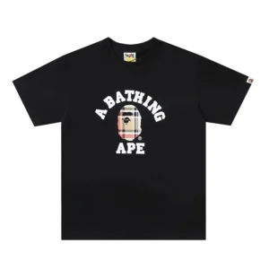 A Bathing Ape Black Tee: Iconic Plaid