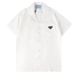 Prada White Short Sleeved Shirt: Chic