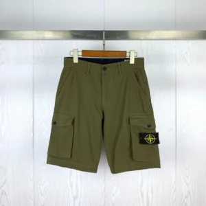 Stone Island Olive Green Utility Shorts