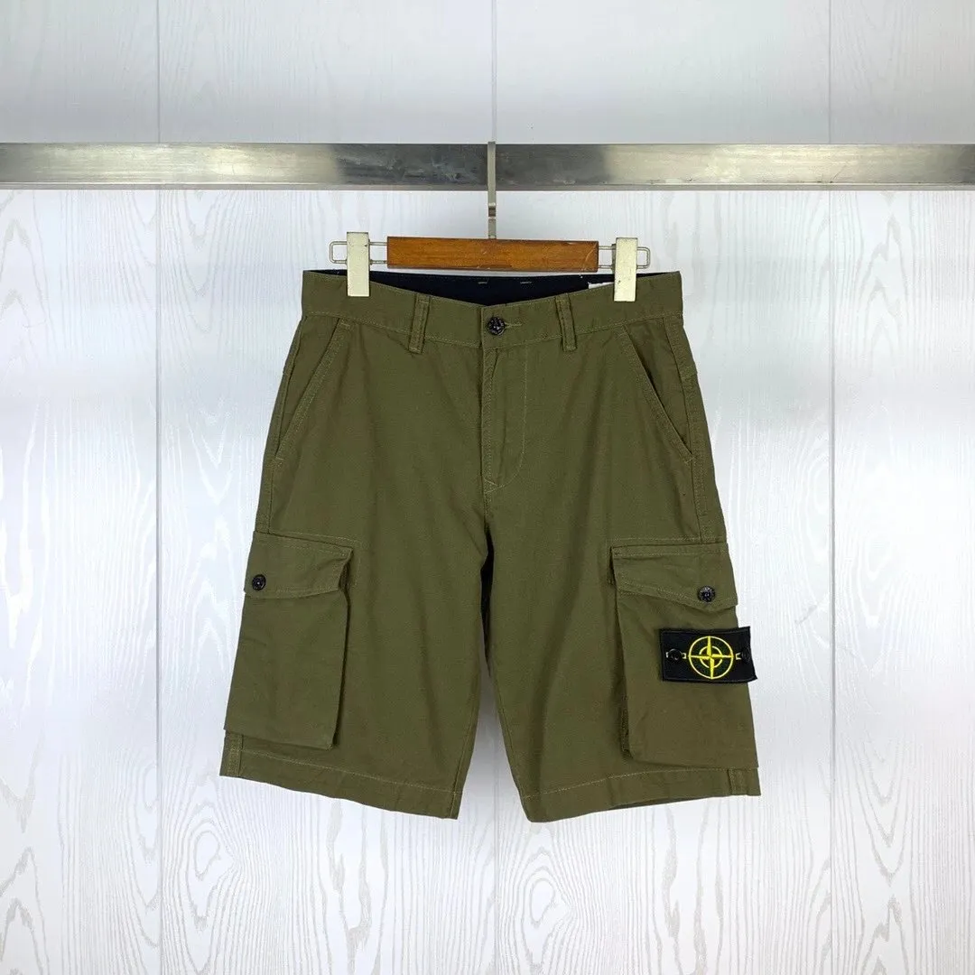 Stone Island Olive Green Utility Shorts
