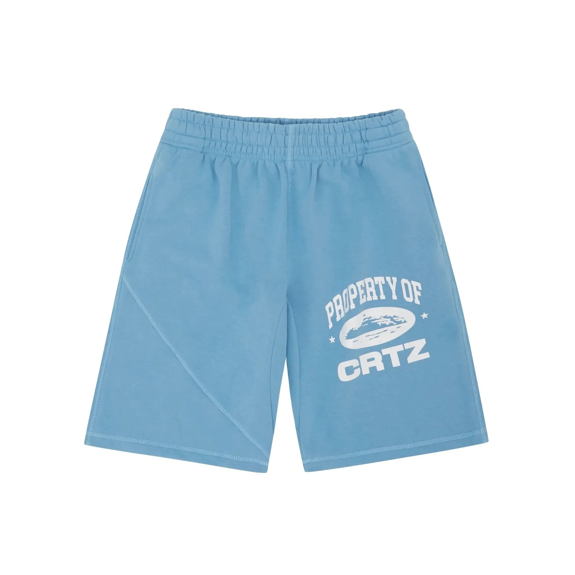 CRTZ Graphic Printed Light Blue Shorts for
