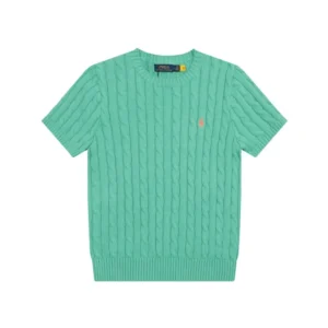 Polo Light Green Cabled Knit: A Preppy