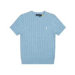 Polo Light Blue Cable Knit Short Sleeved