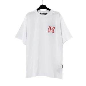 Justin Angels White Tee with Red Embroidery