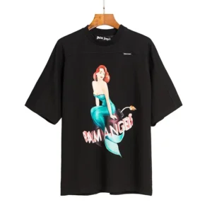 Palm Angels Black Graphic T Shirt: Cool