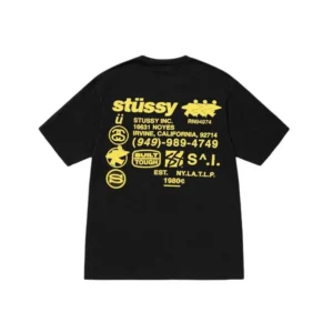 Stussy Black T Shirt: Street Style & Retro