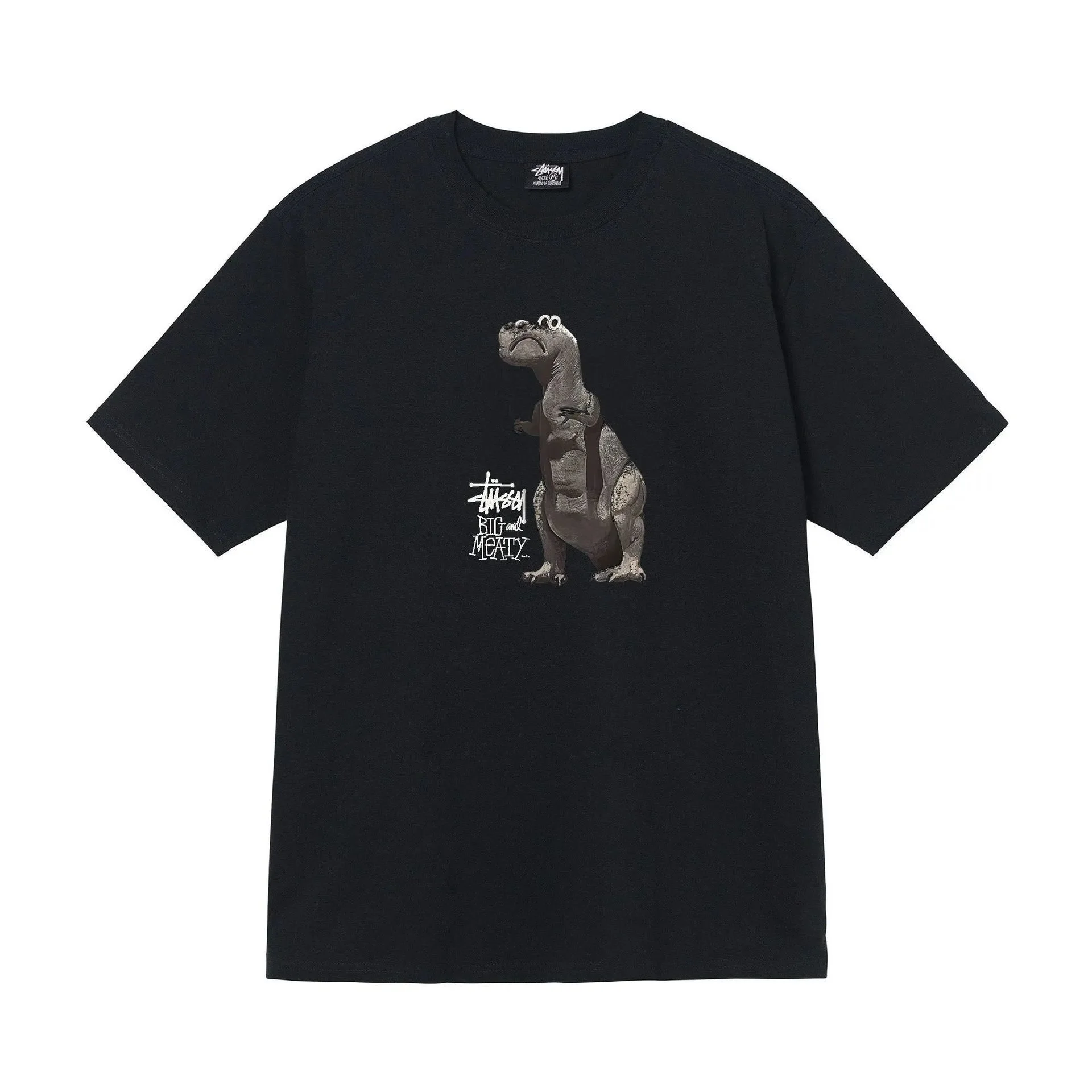 Stussy Big and Meaty Black Tee: Cool Dino