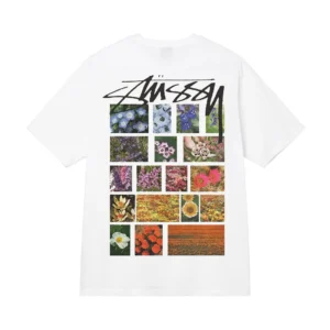 Stussy White T shirt: Bold Logo & Colorful