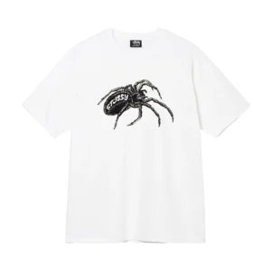 Stussy White Spider print T shirt, Urban