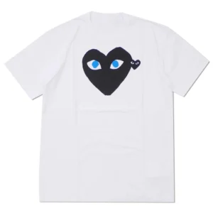 CDG Play White Tee, Eye catching Heart Print